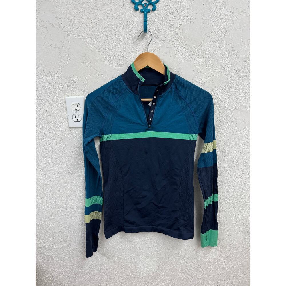 Sweaty Betty Quarter Zip Athletic Top Jacket Blue Small